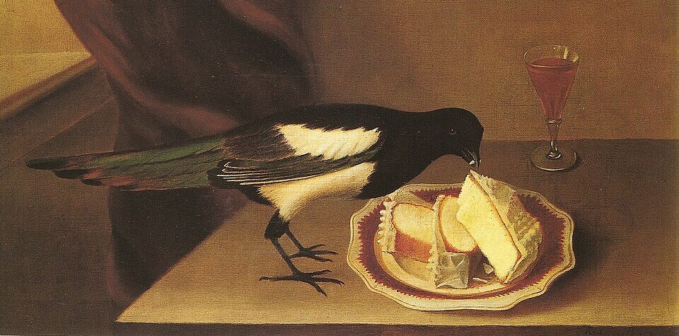 Magpie_eating_cake-rubens_peale